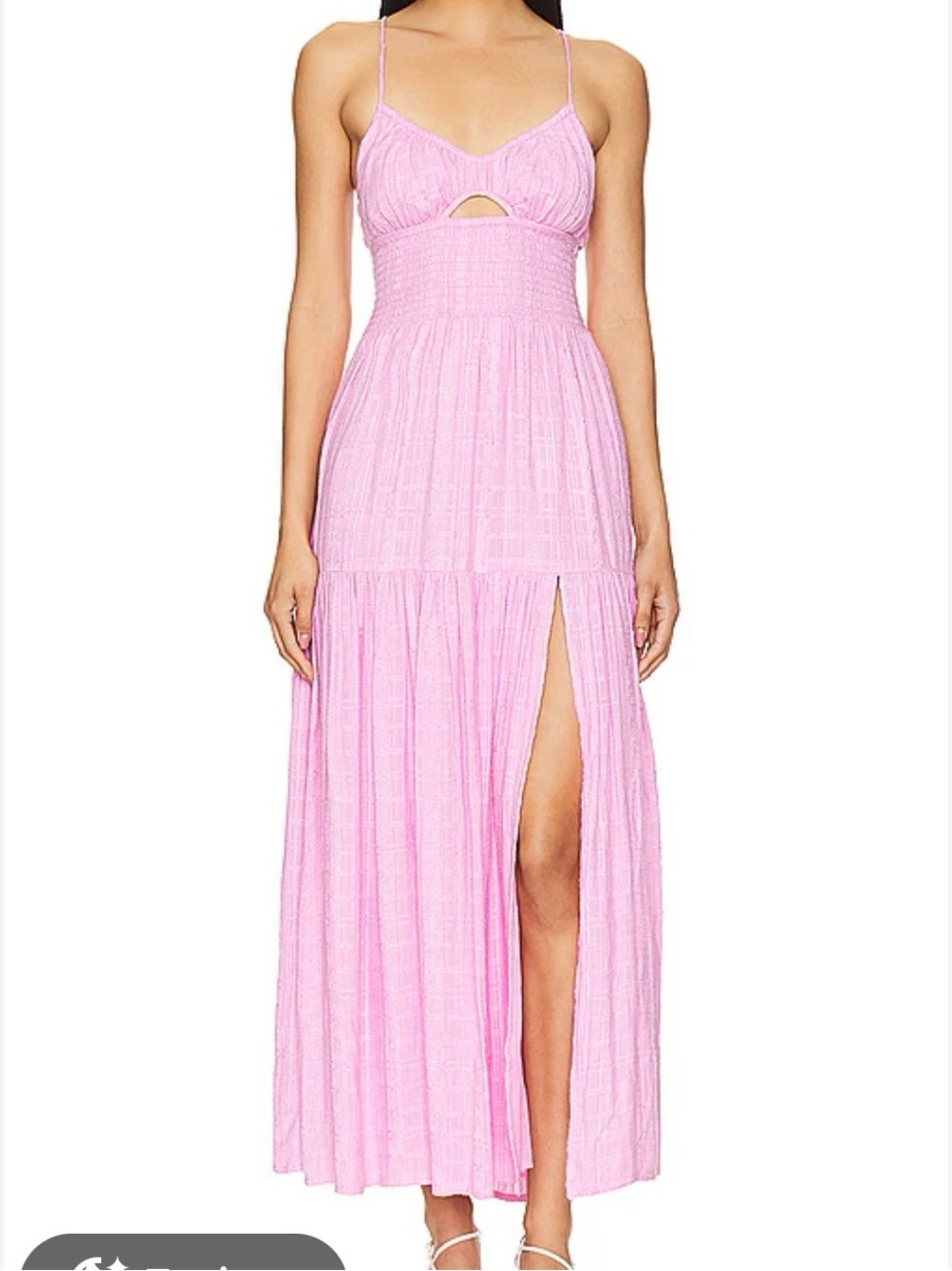 l*space Calla Pink Spaghetti-Strap Maxi Dress with Front Slit XS